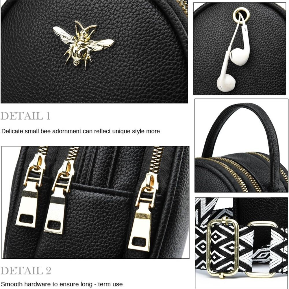 Small Crossbody Bag Women Faux Leather Multi Pocket Travel Purse - Picture 7 of 7